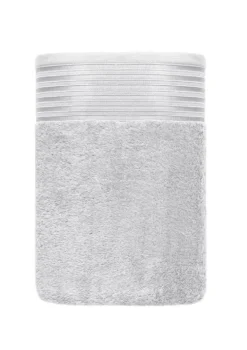Ręcznik Frotte Vela z Modalem z Ozdobną Bordiurą 550g/m2 Srebrny
