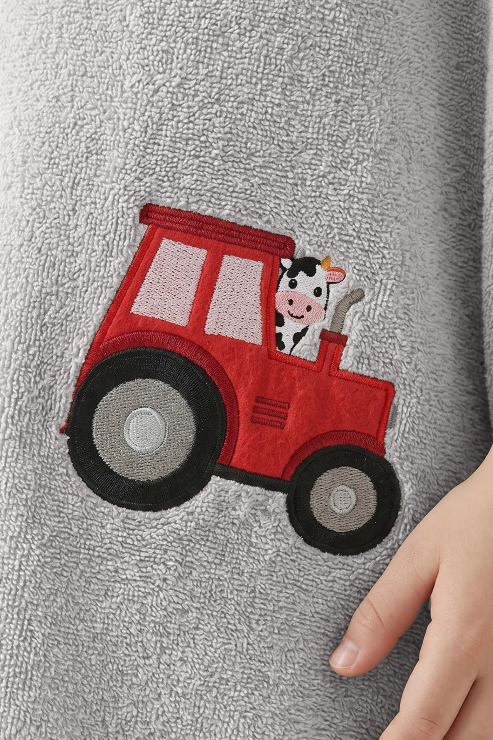 Ręcznik z Kapturkiem dla Dzieci TRAKTOR Szary