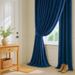 Szarfa do Zasłony Welurowa 8x140 Velvet Soft Granatowy