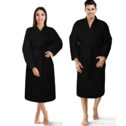 Szlafrok Bawełniany Kimono GOFER (gatunek kurczliwy) Grafitowy