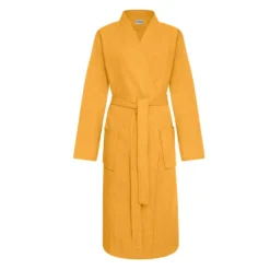 Szlafrok Bawełniany Kimono GOFER (gatunek kurczliwy) Musztardowy