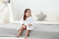 Szlafrok Dziecięcy z Kapturkiem PRINCESS Biały