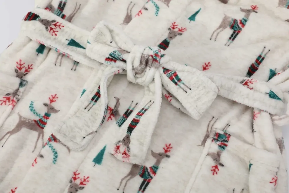 Szlafrok z Kapturem PAULO Świąteczny XMASS DEER