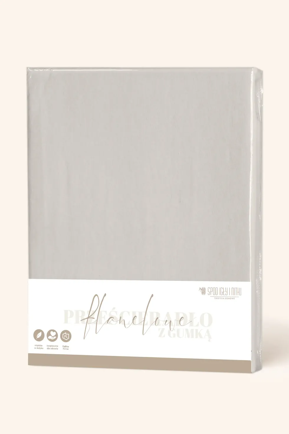 Taupe Prześcieradło Flanelowe Z Gumką + 30 cm