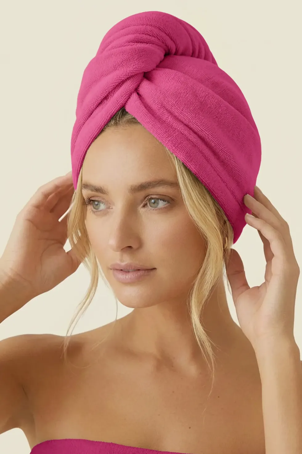 Turban Ręcznik Do Włosów ACTIVE Fuksjowy