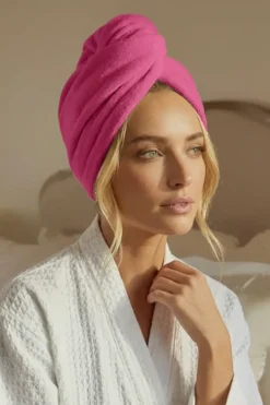 Turban Ręcznik Do Włosów ACTIVE Fuksjowy