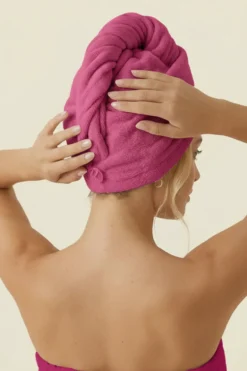 Turban Ręcznik Do Włosów ACTIVE Fuksjowy