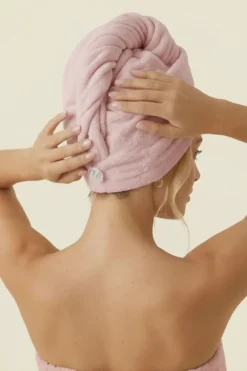 Turban Ręcznik Do Włosów ACTIVE Pudrowy