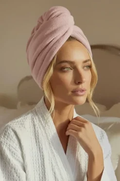 Turban Ręcznik Do Włosów ACTIVE Pudrowy