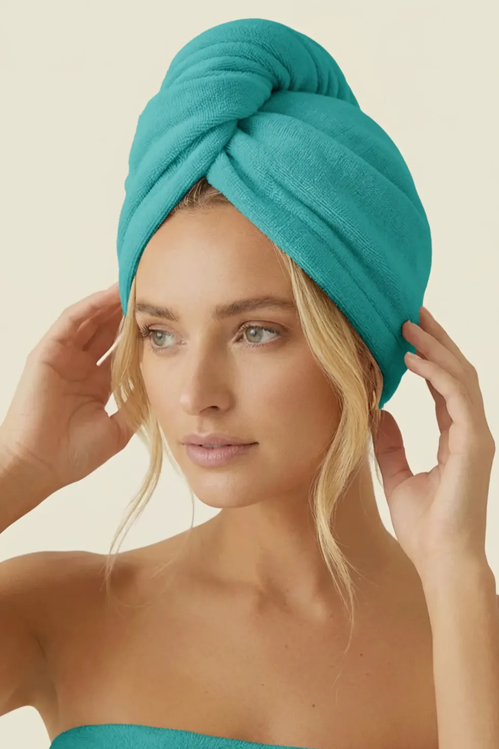 Turban Ręcznik Do Włosów ACTIVE Turkusowy