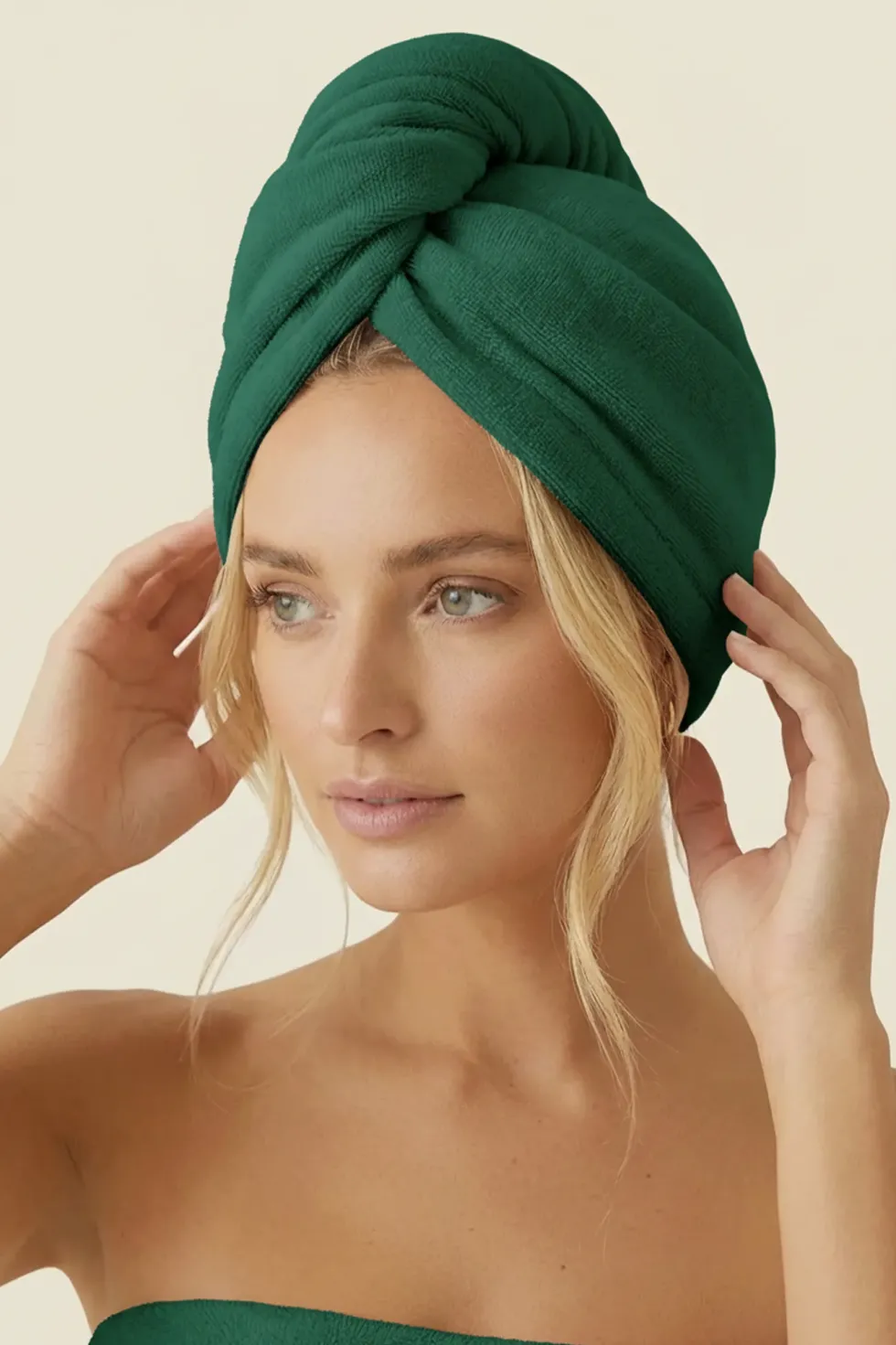 Turban Ręcznik Do Włosów ACTIVE Zielony