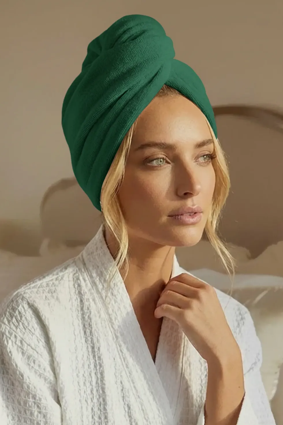 Turban Ręcznik Do Włosów ACTIVE Zielony
