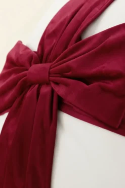 Welurowa Poszewka Świąteczna Christmas Bow Biały