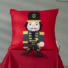 Welurowa Poszewka Świąteczna Nut Cracker Czerwony