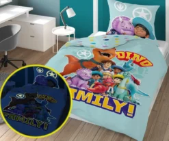 Świecąca Dziecięca Pościel Bawełniana DINO 01