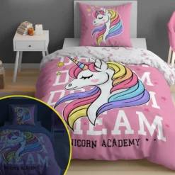 Świecąca Pościel Bawełniana UNICORN 4235A