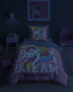 Świecąca Pościel Bawełniana UNICORN 4235A