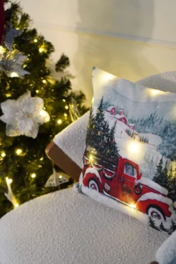 Świecąca Świąteczna Poszewka Christmas Car LED