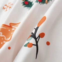 Świąteczna Pościel z Mikrofibry z Nadrukiem Gingerbread Biały