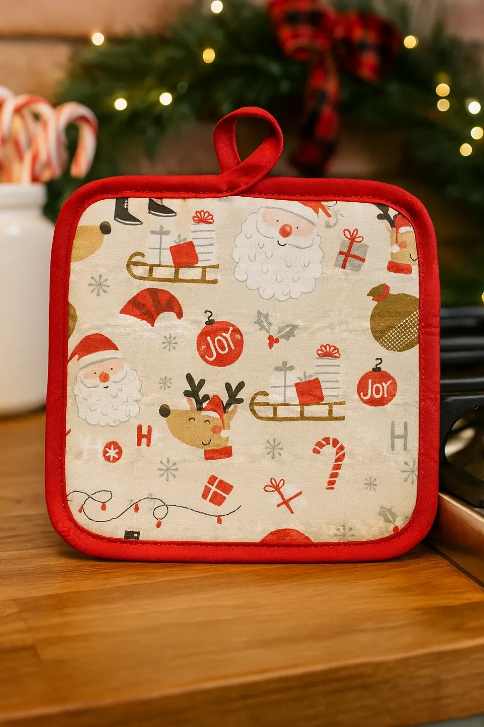 Świąteczna Podkładka Kuchenna Pod Garnek SANTA