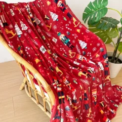 Świąteczny Koc Z Mikrofibry Solo NUT CRACKER