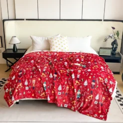 Świąteczny Koc Z Mikrofibry Solo NUT CRACKER