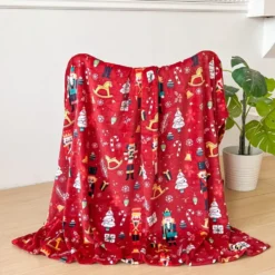 Świąteczny Koc Z Mikrofibry Solo NUT CRACKER