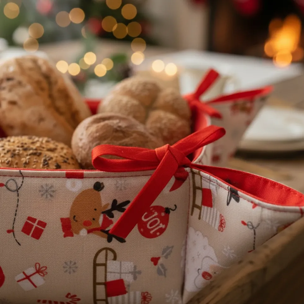 Świąteczny Koszyk Na Pieczywo SANTA