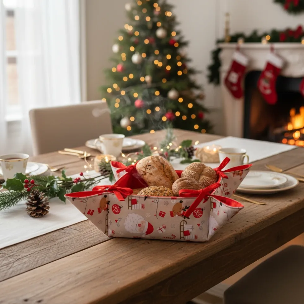 Świąteczny Koszyk Na Pieczywo SANTA