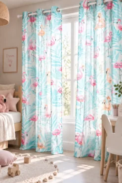 Zasłona Dekoracyjna na Przelotkach FLAMINGOVE Miętowa