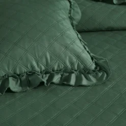 Zieleń Poszewka Do Narzuty Z Falbanką RUFFY Butelkowy